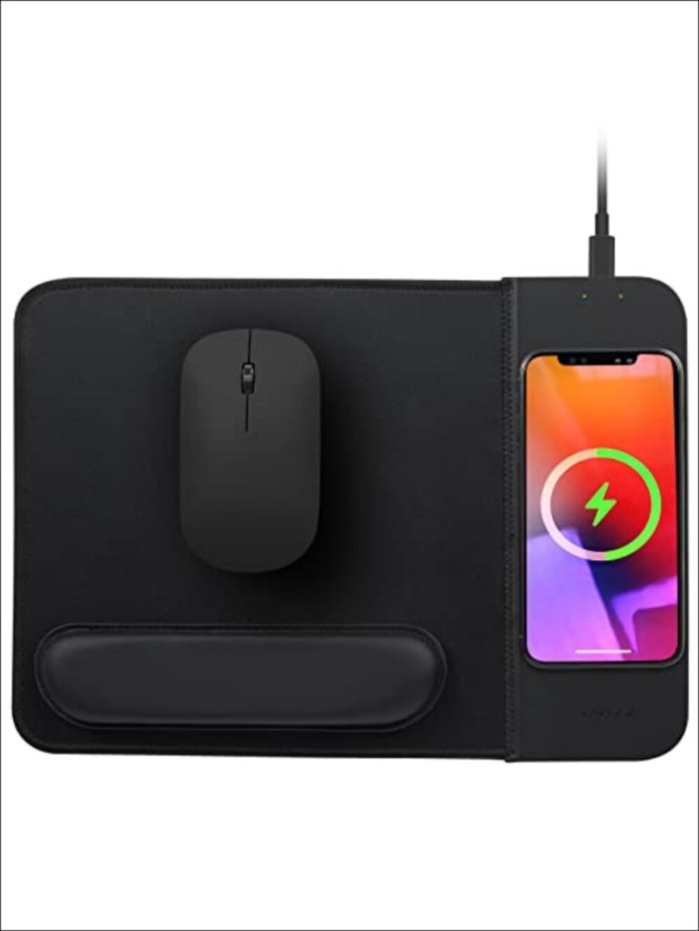 15W Qi Wireless Charging Mouse Pad with Wrist Support Ergonomic Fast Charger